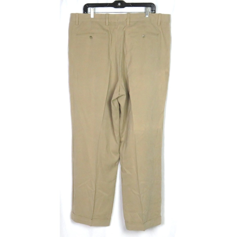 Tommy‎ Bahama Silk/Rayon Cuffed Straight Leg Pleated Khaki Pants Men's 38 X 30 - Picture 5 of 10